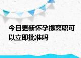 今日更新懷孕提離職可以立即批準(zhǔn)嗎