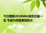 今日更新2018NBA球員交易一覽 韋德為何能重回熱火