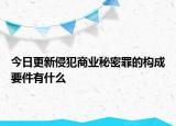 今日更新侵犯商業(yè)秘密罪的構(gòu)成要件有什么