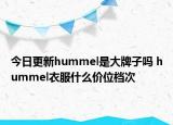 今日更新hummel是大牌子嗎 hummel衣服什么價(jià)位檔次