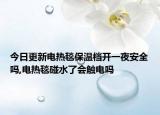 今日更新電熱毯保溫檔開一夜安全嗎,電熱毯碰水了會(huì)觸電嗎