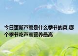 今日更新蘆蒿是什么季節(jié)的菜,哪個(gè)季節(jié)吃蘆蒿營(yíng)養(yǎng)最高