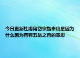 今日更新杜甫用岱宗指泰山是因?yàn)槭裁匆驗(yàn)橛兄逶乐椎囊馑? /></span></a>
                        <h2><a href=