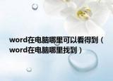 word在電腦哪里可以看得到（word在電腦哪里找到）