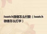 iwatch微信怎么付款（iwatch微信怎么打字）