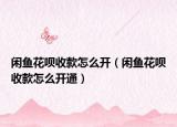 閑魚(yú)花唄收款怎么開(kāi)（閑魚(yú)花唄收款怎么開(kāi)通）