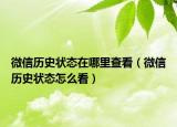 微信歷史狀態(tài)在哪里查看（微信歷史狀態(tài)怎么看）