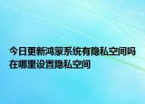 今日更新鴻蒙系統(tǒng)有隱私空間嗎在哪里設(shè)置隱私空間
