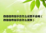 微信信息提示音怎么設(shè)置不會響（微信信息提示音怎么更換）