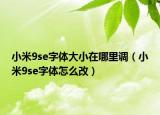小米9se字體大小在哪里調（小米9se字體怎么改）