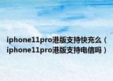 iphone11pro港版支持快充么（iphone11pro港版支持電信嗎）