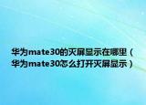 華為mate30的滅屏顯示在哪里（華為mate30怎么打開滅屏顯示）