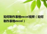如何制作表格excel視頻（如何制作表格excel）