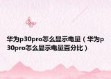 華為p30pro怎么顯示電量（華為p30pro怎么顯示電量百分比）