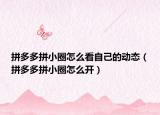 拼多多拼小圈怎么看自己的動態(tài)（拼多多拼小圈怎么開）