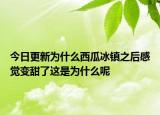 今日更新為什么西瓜冰鎮(zhèn)之后感覺變甜了這是為什么呢