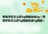 蘋果手機(jī)怎么把5g網(wǎng)絡(luò)改成4g（蘋果手機(jī)怎么把5g網(wǎng)絡(luò)改成4g網(wǎng)絡(luò)）