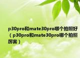 p30pro和mate30pro哪個(gè)拍照好（p30pro和mate30pro哪個(gè)拍照厲害）