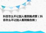 抖音怎么不讓別人看到我點贊（抖音怎么不讓別人看到我在線）