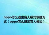 oppo怎么退出盲人模式快捷方式（oppo怎么退出盲人模式）