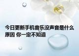 今日更新手機(jī)音樂沒聲音是什么原因 你一定不知道
