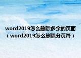 word2019怎么刪除多余的頁(yè)面（word2019怎么刪除分頁(yè)符）