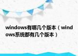 windows有哪幾個版本（windows系統(tǒng)都有幾個版本）