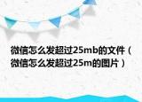 微信怎么發(fā)超過25mb的文件（微信怎么發(fā)超過25m的圖片）