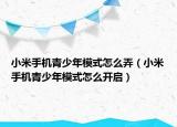 小米手機(jī)青少年模式怎么弄（小米手機(jī)青少年模式怎么開(kāi)啟）