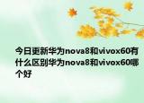 今日更新華為nova8和vivox60有什么區(qū)別華為nova8和vivox60哪個好