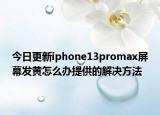 今日更新iphone13promax屏幕發(fā)黃怎么辦提供的解決方法
