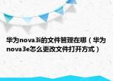 華為nova3i的文件管理在哪（華為nova3e怎么更改文件打開方式）