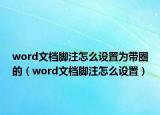 word文檔腳注怎么設(shè)置為帶圈的（word文檔腳注怎么設(shè)置）