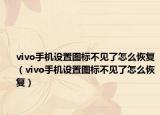 vivo手機(jī)設(shè)置圖標(biāo)不見了怎么恢復(fù)（vivo手機(jī)設(shè)置圖標(biāo)不見了怎么恢復(fù)）