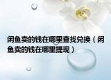 閑魚(yú)賣(mài)的錢(qián)在哪里查找兌換（閑魚(yú)賣(mài)的錢(qián)在哪里提現(xiàn)）