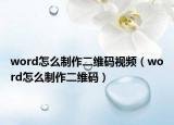 word怎么制作二維碼視頻（word怎么制作二維碼）