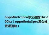 oppofindx3pro怎么設(shè)置1hz-100hz（oppofindx3pro怎么設(shè)置返回鍵）