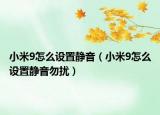 小米9怎么設(shè)置靜音（小米9怎么設(shè)置靜音勿擾）