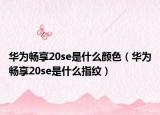 華為暢享20se是什么顏色（華為暢享20se是什么指紋）