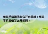 蘋果手機(jī)微信怎么開啟美顏（蘋果手機(jī)微信怎么開美顏）