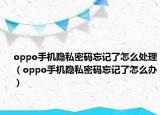 oppo手機(jī)隱私密碼忘記了怎么處理（oppo手機(jī)隱私密碼忘記了怎么辦）