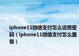 iphone11微信支付怎么設(shè)置密碼（iphone11微信支付怎么面容）