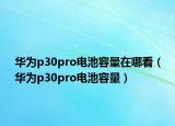 華為p30pro電池容量在哪看（華為p30pro電池容量）