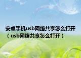 安卓手機usb網(wǎng)絡(luò)共享怎么打開（usb網(wǎng)絡(luò)共享怎么打開）