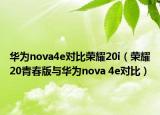 華為nova4e對比榮耀20i（榮耀20青春版與華為nova 4e對比）