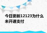 今日更新12123為什么未開通支付