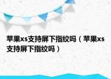 蘋果xs支持屏下指紋嗎（蘋果xs支持屏下指紋嗎）