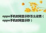 oppo手機(jī)時(shí)間顯示秒怎么設(shè)置（oppo手機(jī)時(shí)間顯示秒）