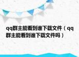 qq群主能看到誰下載文件（qq群主能看到誰下載文件嗎）