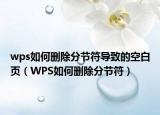 wps如何刪除分節(jié)符導致的空白頁（WPS如何刪除分節(jié)符）